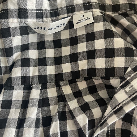 NWOT JANIE AND JACK Boy's Long Sleeve Black White
Gingham Button Down Size 2T - Picture 3 of 4